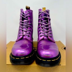 Dr. Martens Pink Prism Vegan 1460 Pascal Lace Up Boots Size 6US/ 4UK